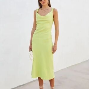 Vici Vibrant Lime Midi Dress